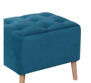 Pouf Lyon Tela Velvet Azul Petroleo