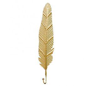 Gancho Colgador Decorativo Elegante De Pluma Larga Dorada, Perchero