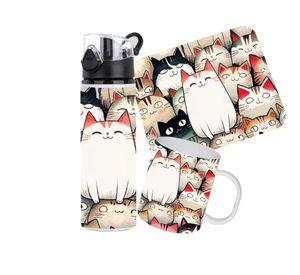 Set Gatos, Gatitos,  Catlover Botella 750 ml más Mousepad más Tazón 300 ml