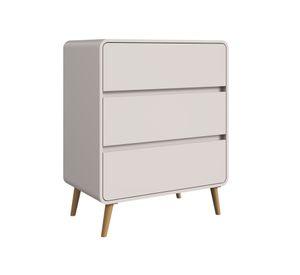 Comoda Infantil Retro Con 3 Cajones Beige
