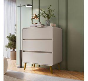 Comoda Infantil Retro Con 3 Cajones Beige