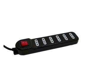 Zapatilla Eléctrica 6 Tomas Negro 3 Mts Macrotel - Sec