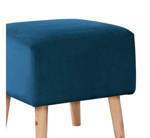 Pouf Burdeos  Tela Velvet Azul Petroleo
