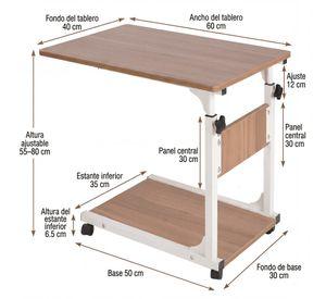 Mesa Portatil Multifuncion Para Cama Escritorio Con Rueda