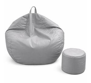 Puff Pera Eco Cuero talla XL Joytek Gris 120x80cm