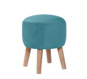 Pouf Nantes Tela Velvet Turquesa