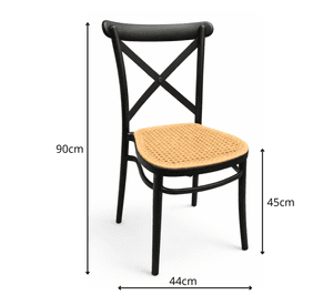 Silla Danubio Crossback Top Apilable Negra