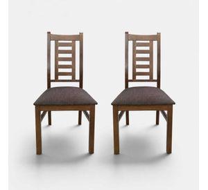 Pack 2 Sillas Walnut de Madera Pino Color Miel Tapiz Cafe