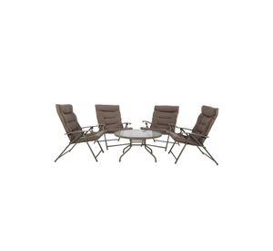 Juego Comedor Terraza Jardín Mesa + 4 Sillas Metal