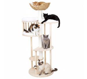 Rascador Para Gatos Tipo Torre Con Casa Elegante Beige