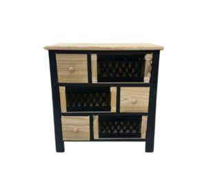Cómoda De Madera Mesa Auxiliar Negro