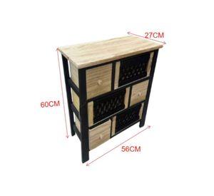 Cómoda De Madera Mesa Auxiliar Negro