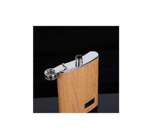 Set petaca 9 oz whisky inoxidable antifugas + 4 vasos