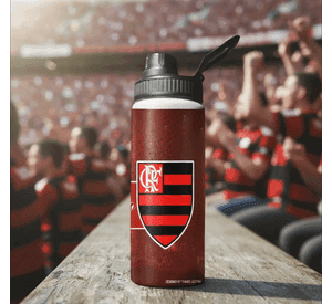 BOTELLA ESTAMPADA DEL FLAMENGO FUTBOL BRASIL REGALO
