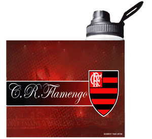 BOTELLA ESTAMPADA DEL FLAMENGO FUTBOL BRASIL REGALO