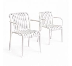 Set 2 Sillas Olimpo Blancas Diseño Moderno Para Exterior