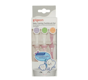Set De Cepillos Dentales Aprendizaje Pigeon 3 Etapas Bebe Rosa