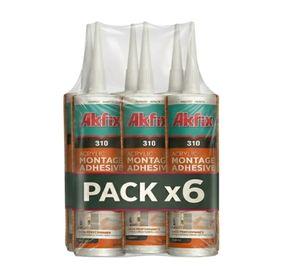 Pack 6 Adhesivo De Montaje Akfix 310 Multiuso Madera Yeso