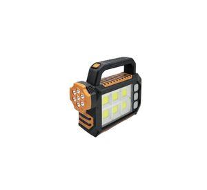 Linterna Reflector Luz Solar Portátil Carga USB Naranjo