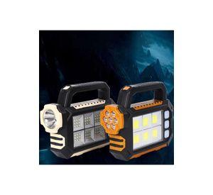 Linterna Reflector Luz Solar Portátil Carga USB Naranjo