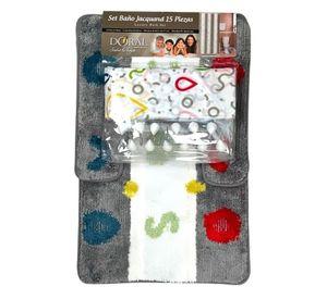 Set de Baño 15pcs Jacquard Gotas Multicolor – Doral