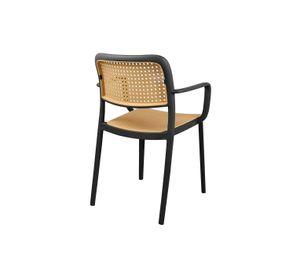 Silla Terraza Plástica Cairo con Apoyabrazos Negra
