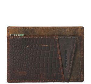 Tarjetero Cuero Mujer OH Cardholder Croco Café