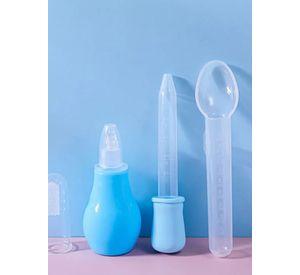 Set Cuidados Bebe Medicina Gotero Cuchara Aspirador Cepillo