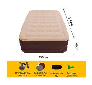 Cama Colchón Inflable 2 Plazas Con Bomba Eléctrica Camping