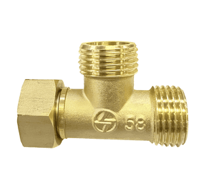 Conector tipo t macho hembra rosca 1/2 he he hi latón
