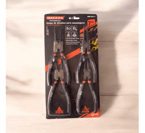 Set Juego Kit De Alicates Sacaseguros 7 Pulg Makawa Mk0577