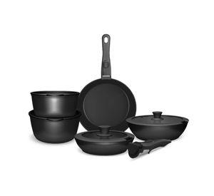Batería De Cocina - Juego De Ollas Snap-On 11 Piezas - Negro