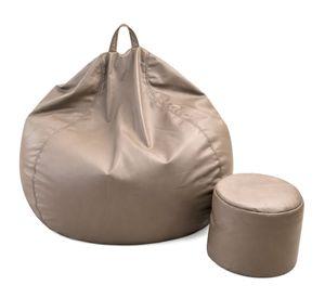 Puff Pera Eco Cuero talla XL Joytek Café 120x80cm