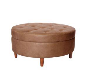Pouf Paris  Cuero Kentucky Tabaco