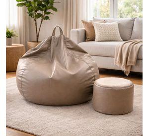 Puff Pera Eco Cuero talla XL Joytek Café 120x80cm