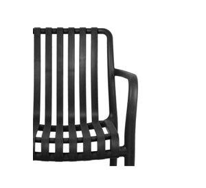 Set 4 Sillas Terraza Plástica Giza Negra