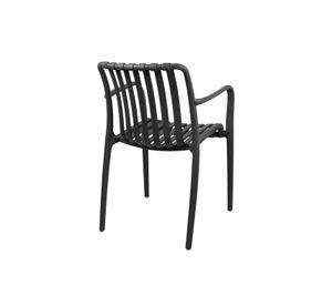 Set 4 Sillas Terraza Plástica Giza Negra