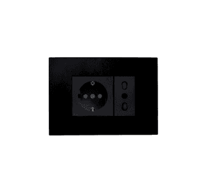 Enchufe Tomacorriente Schuko + Simple Bipaso Stanford 10/16a Sec Negro