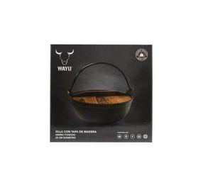 OLLA CON TAPA DE MADERA WAYU IRON CAST