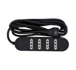 Zapatilla Eléctrica 4 Tomas Negro 3 Mts Macrotel - Sec