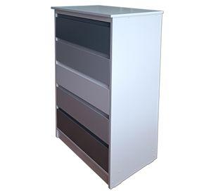 Cajonera 5 Cajones Gris Grafito Blanco Premium