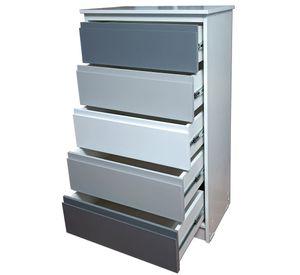 Cajonera 5 Cajones Gris Grafito Blanco Premium