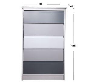 Cajonera 5 Cajones Gris Grafito Blanco Premium