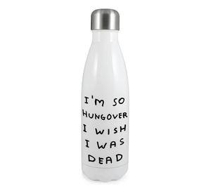 Botella Agua Acero 500 ML Im So Hungover David Shrigley Blanco