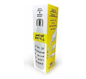 Botella Agua Acero 500 ML Im So Hungover David Shrigley Blanco