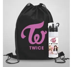 SET Botella Aluminio con Morral Twice Kpop