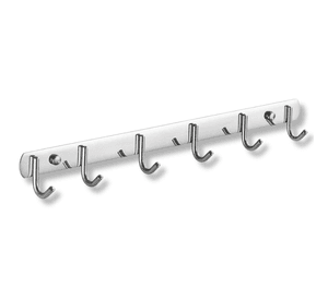 Perchero Pared Acero Inoxidable Plateado 6 Ganchos Multiuso