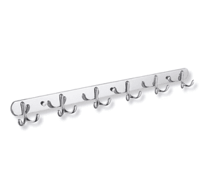 Perchero De Pared Acero Inoxidable 6 Ganchos Doble Multiuso