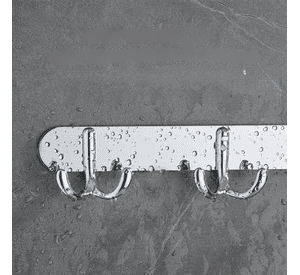 Perchero De Pared Acero Inoxidable 6 Ganchos Doble Multiuso
