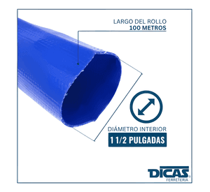 Manguera layflat 1 1/2 pulgadas 100 metros